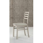 Sedia in legno Tropea con seduta in ecopelle Beige