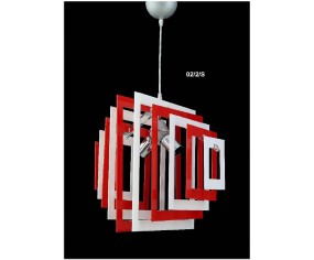 LAMPADARIO DOPPIO QUADRATO ROSSO