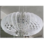 LAMPADARIO BIANCO CON CRISTALLI