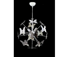 LAMPADARIO farfalle bianche 08/4/lp