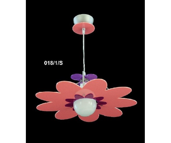 SOSPENSIONE FIORE ROSA E VIOLA