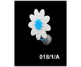 APPLIQUE FIORE BIANCO E CELESTE