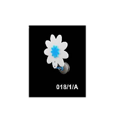 APPLIQUE FIORE BIANCO E CELESTE