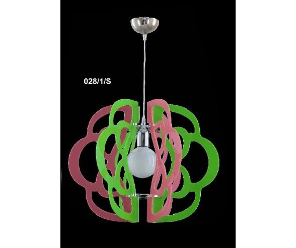DE MAIO PLEXIGLASS SOSPENSIONE VERDE E ROSA
