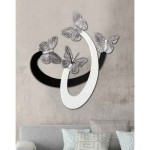 PINTDECOR OROLOGIO DA PARETE FARFALLE ARGENTATE