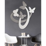 PINTDECOR OROLOGIO FARFALLE BIANCHE