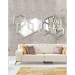 PINTDECOR SPECCHIO DA PARETE ESAGONI D'ARGENTO