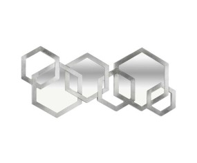 PINTDECOR SPECCHIO DA PARETE ESAGONI D'ARGENTO 2