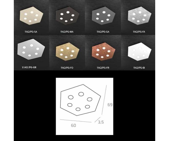 TOP LIGHT PLAFONIERA/APPLIQUE TP-HEXAGON 6L