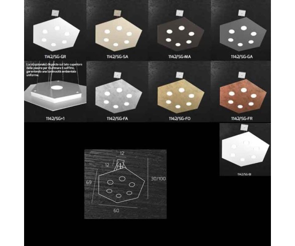 TOP LIGHT SOSPENSIONE HEXAGON SG+1