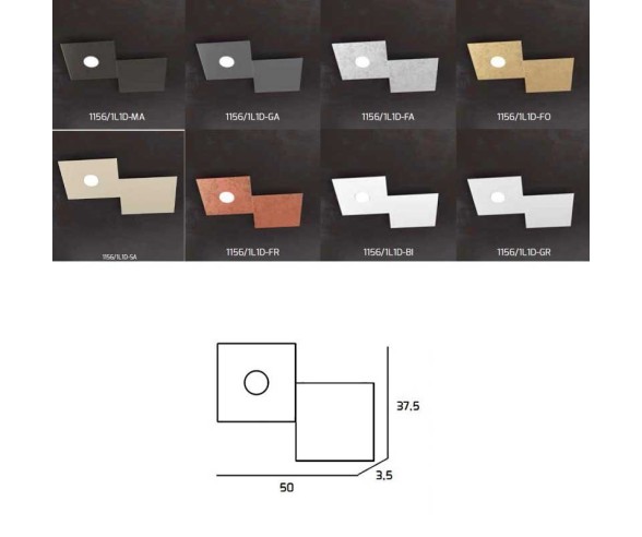 TOP LIGHT PLAFONIERA/APPLIQUE ECCENTRIC 1L1D