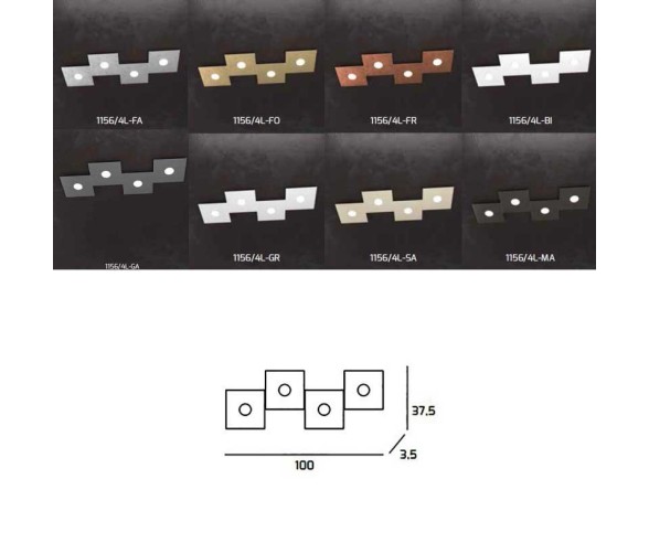 TOP LIGHT APPLIQUE/PLAFONIERA ECCENTRIC 4L