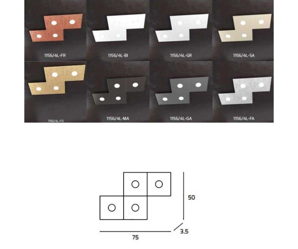 TOP LIGHT APPLIQUE/PLAFONIERA ECCENTRIC 4L