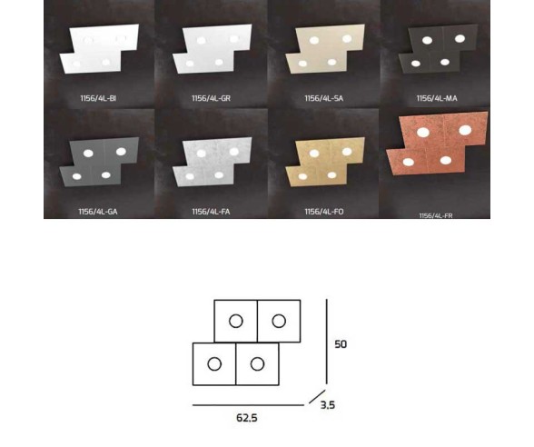 TOP LIGHT APPLIQUE/PLAFONIERA ECCENTRIC 4L