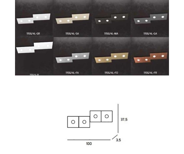 TOP LIGHT APPLIQUE/PLAFONIERA ECCENTRIC 4L
