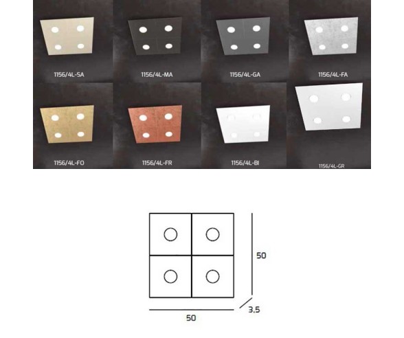 TOP LIGHT APPLIQUE/PLAFONIERA ECCENTRIC 4L