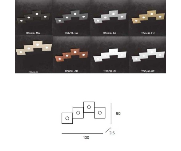 TOP LIGHT APPLIQUE/PLAFONIERA ECCENTRIC 4L