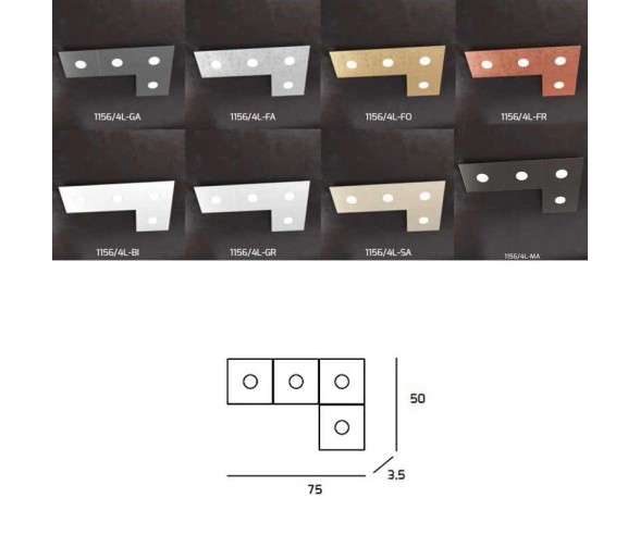 TOP LIGHT APPLIQUE/PLAFONIERA ECCENTRIC 4L