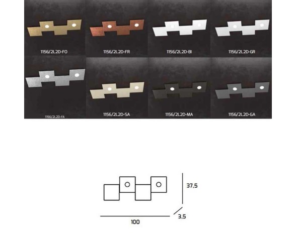TOP LIGHT PLAFONIERA/APPLIQUE ECCENTRIC 2L2D