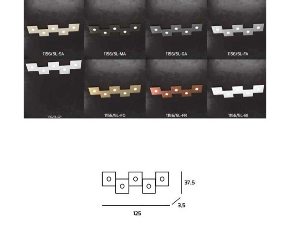 TOP LIGHT APPLIQUE/PLAFONIERA ECCENTRIC 5L