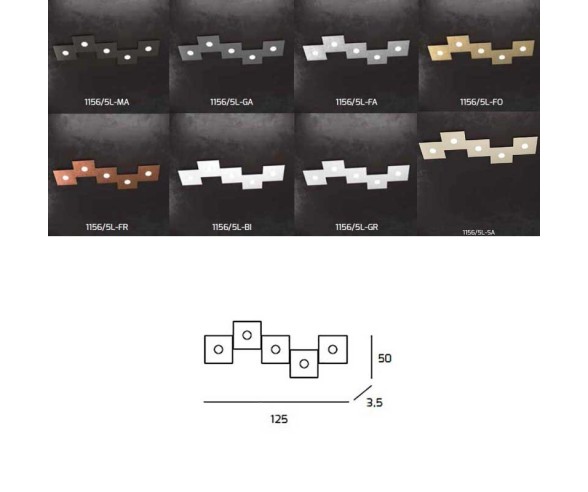 TOP LIGHT APPLIQUE/PLAFONIERA ECCENTRIC 5L