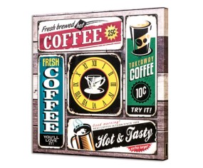 PINTDECOR QUADRO/OROLOGIO MODERNO HOT COFFEE