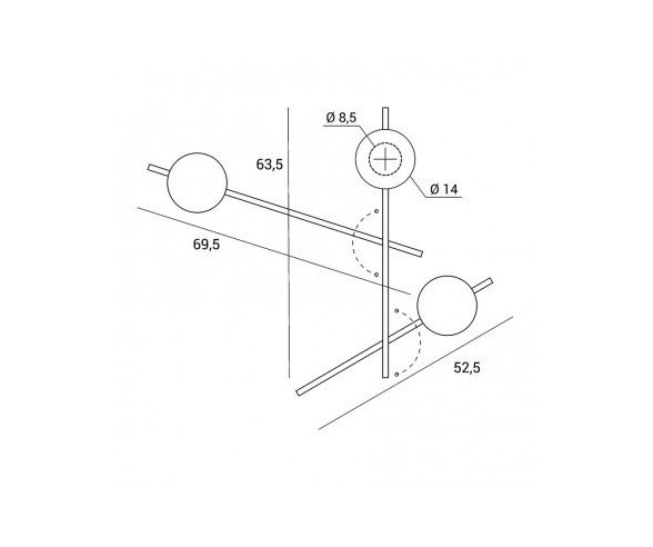 MILOOX MIKADO APPLIQUE 3 LUCI