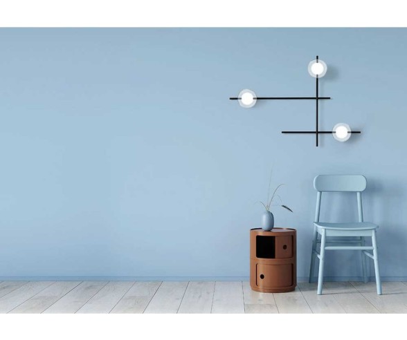 MILOOX MIKADO APPLIQUE 3 LUCI SFERE TRASPARENTI