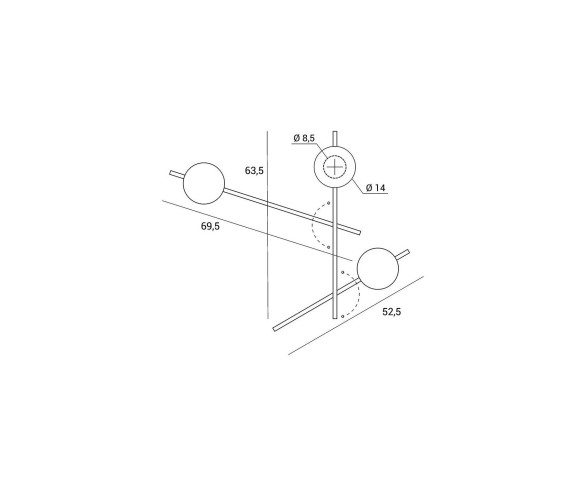 MILOOX MIKADO APPLIQUE 3 LUCI SFERE TRASPARENTI