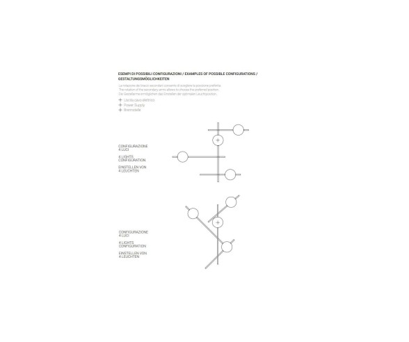 MILOOX APPLIQUE O PLAFONIERA MIKADO 4 LUCI