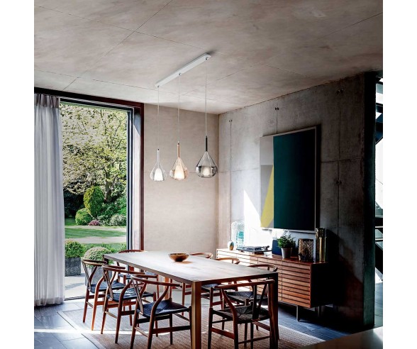 FABAS LUCE SOSPENSIONE LILA BARRA 3 LUCI