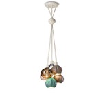 FERROLUCE DECO' LAMPADARIO AFOXE 6 VETRI