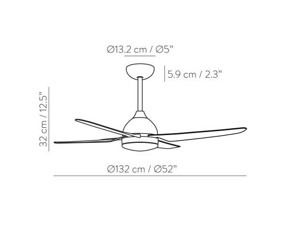 ACB VENTILATORE DA SOFFITTO CON LUCE BARINE