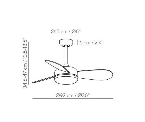 ACB VENTILATORE DA SOFFITTO LUCE LED BISE