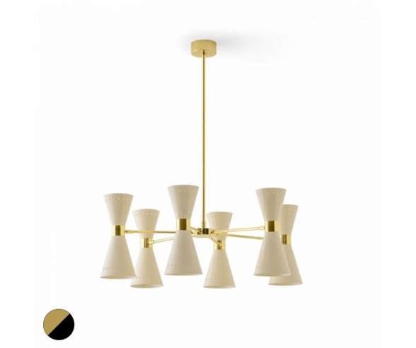 STILNOVO LAMPADARIO MEGAFONO 3 LUCI