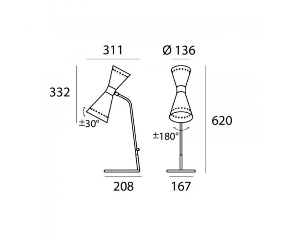 STILNOVO LAMPADA DA TAVOLO MEGAFONO