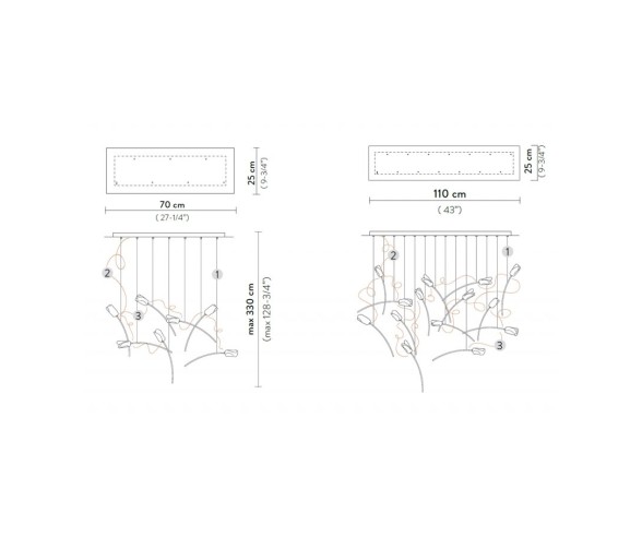 SLAMP LAMPADARIO TULIP LINEAR