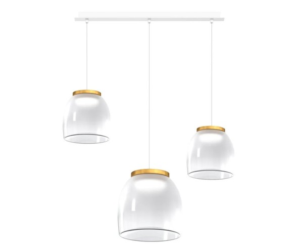 TOP LIGHT SOSPENSIONE 3 LUCI RETTANGOLARE DRUM