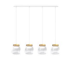 TOP LIGHT SOSPENSIONE RETTANGOLARE 4 LUCI DRUM