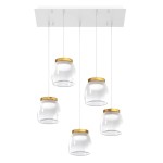 TOP LIGHT SOSPENSIONE RETTANGOLARE 5 LUCI DRUM