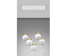 TOP LIGHT SOSPENSIONE RETTANGOLARE 5 LUCI DRUM 2