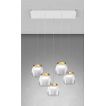 TOP LIGHT SOSPENSIONE RETTANGOLARE 5 LUCI DRUM