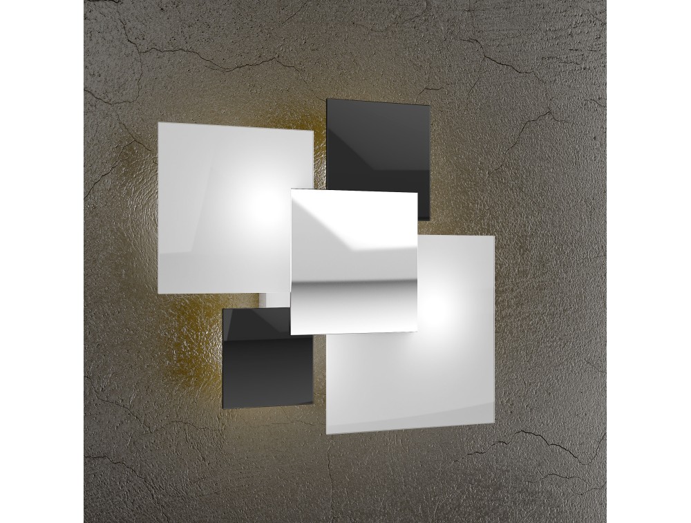 Plafoniere Classiche In Cristallo : Plafoniera serie shadow luci Ø cm con vetro in diverse finiture