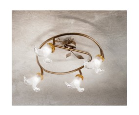 PLAFONIERA DA SOFFITTO RUSTICO 4 LUCI