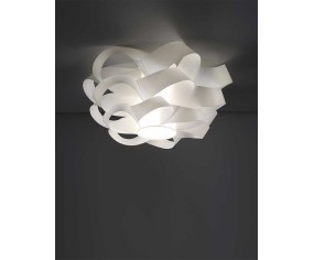 Modern ceiling lamp, 50 cm, in white polilux