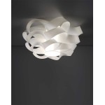 Plafoniera moderna 50cm in polilux bianco