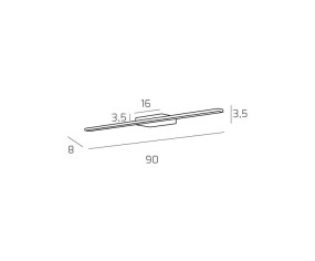 Applique da specchio 90cm metallo bianco LED 4000k 2