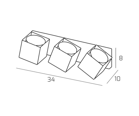APPLIQUE DA PARETE ORIENTABILE 3 LUCI SABBIA