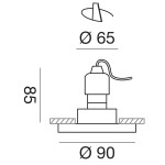 Faretto da incasso cromo lucido e vetro trasparente GFA320