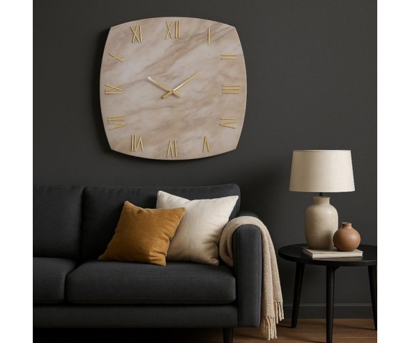 Square Marble Wall Clock Made in Italy
